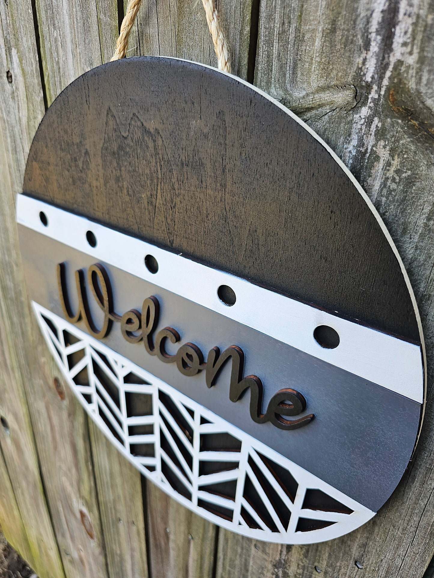 Black and Gray Welcome Door Sign