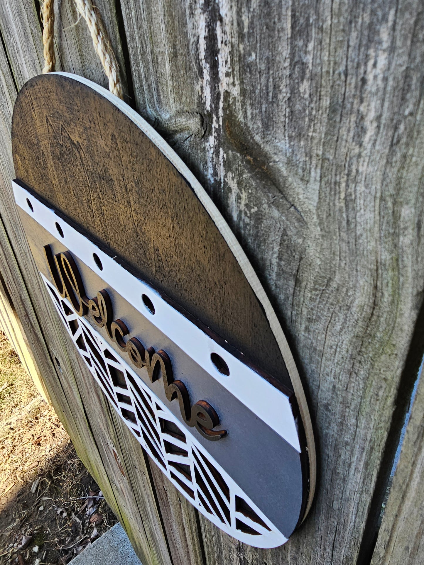 Black and Gray Welcome Door Sign