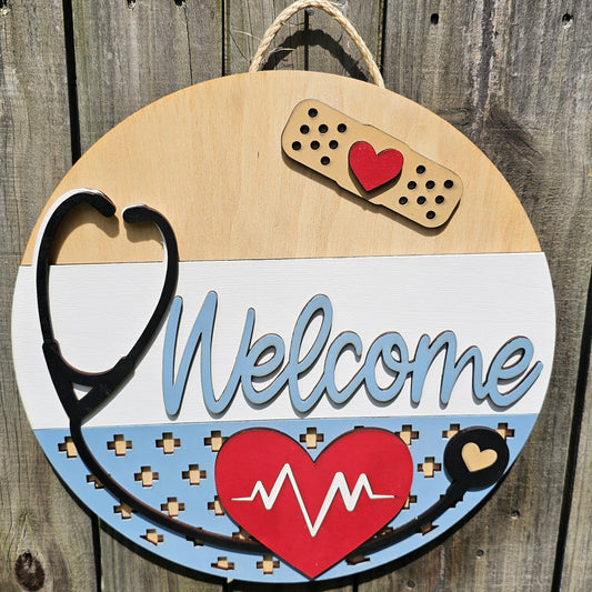 Stethoscope Welcome Sign