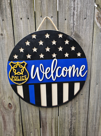 Police Officer Welcome Sign