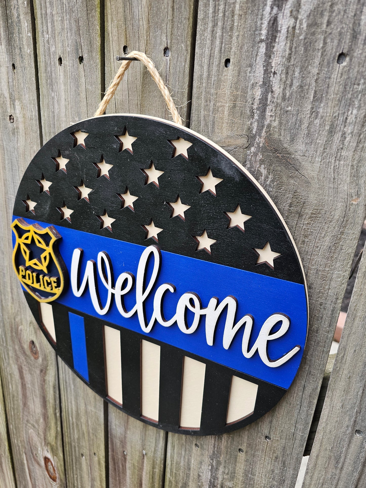 Police Officer Welcome Sign