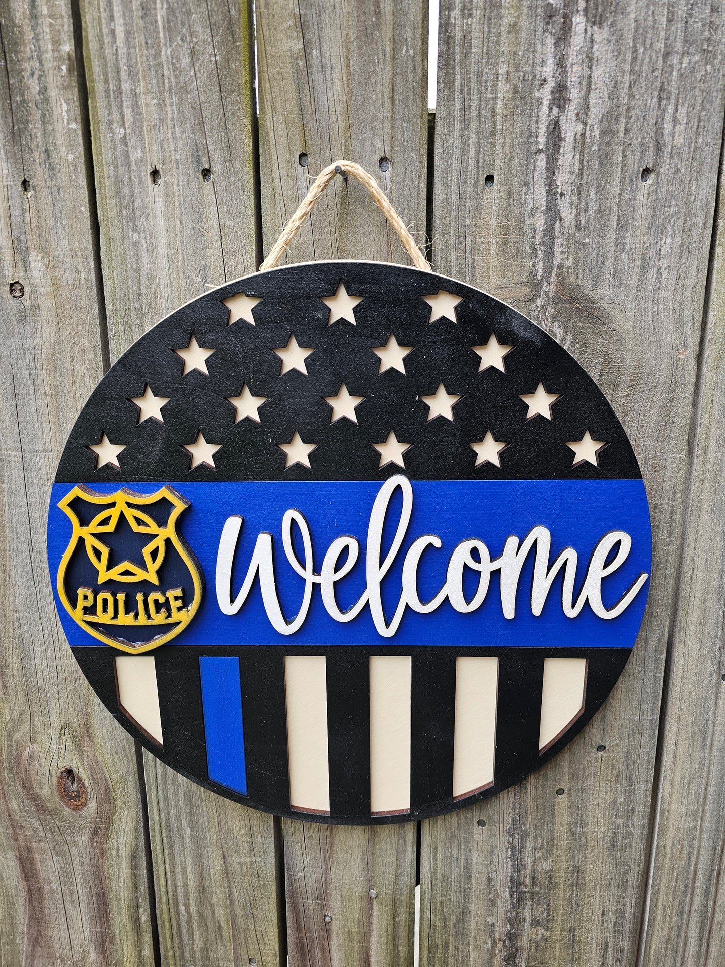 Police Officer Welcome Sign