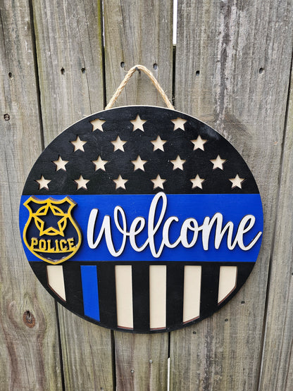 Police Officer Welcome Sign