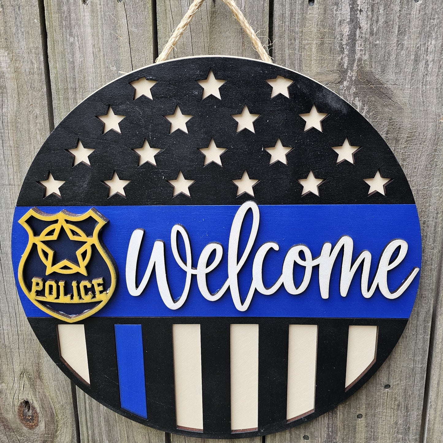Police Officer Welcome Sign