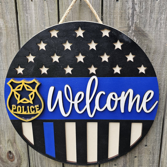 Police Officer Welcome Sign