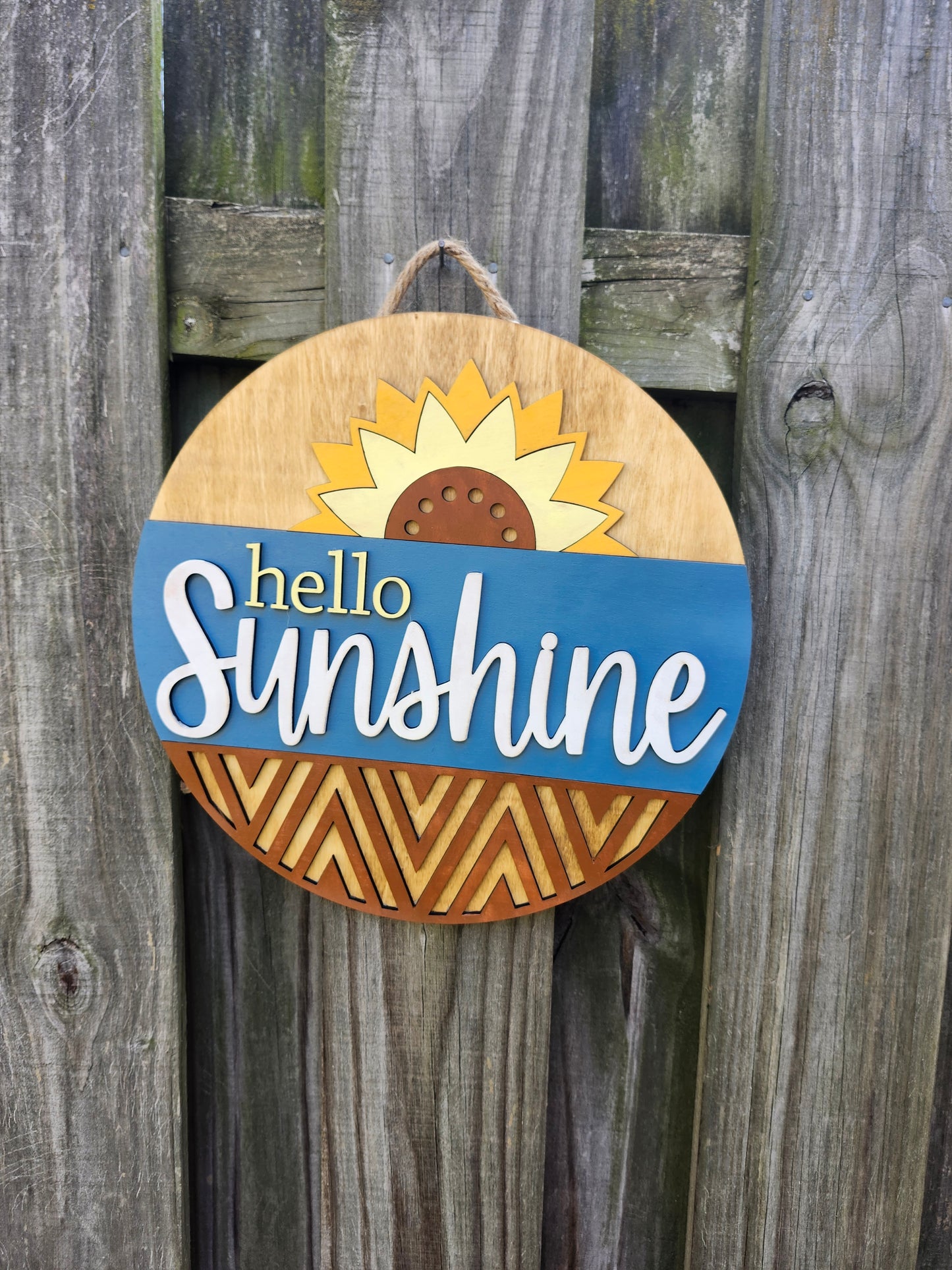 Hello Sunshine Wooden Door Hanging Sign