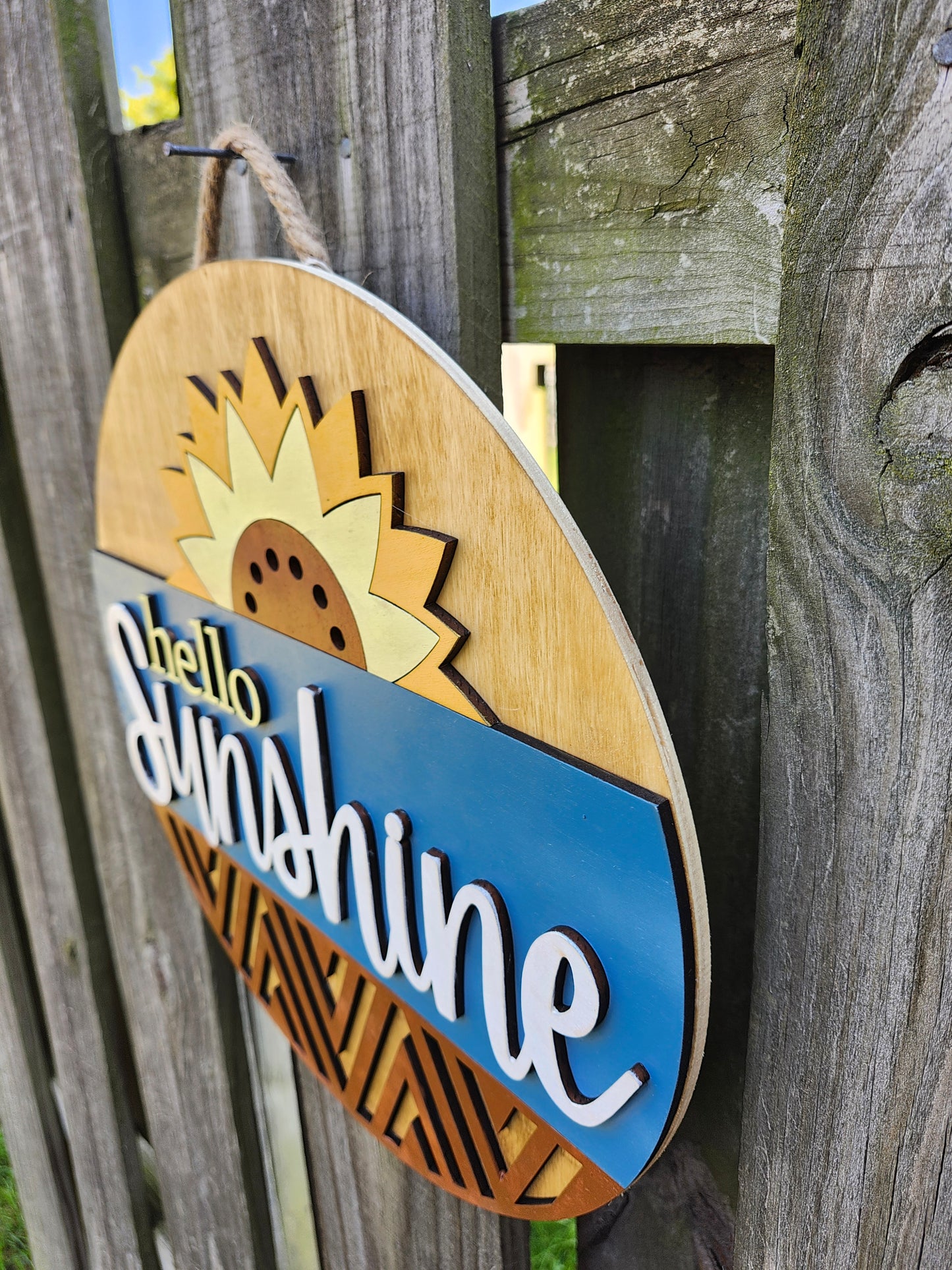 Hello Sunshine Wooden Door Hanging Sign