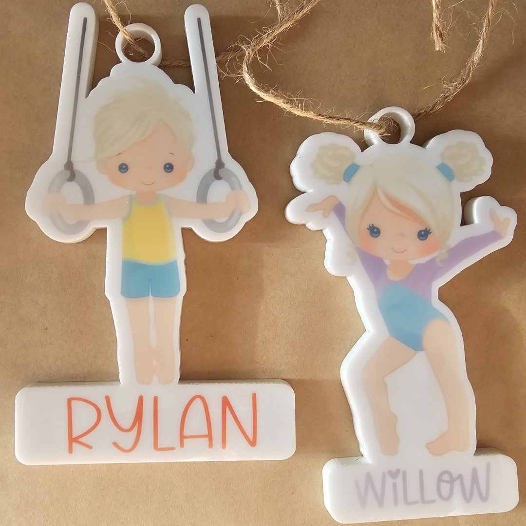 Gymnast Girl Cut Out Ornament Personalized