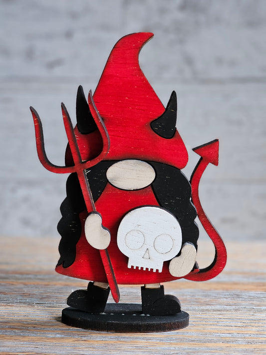 Devil Gnome with Skull - Halloween Gnome