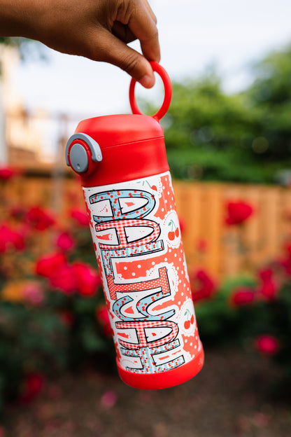 Cherries Flip Top Water Bottle - Personalized