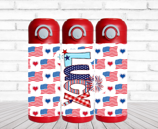 American Flags Personalized Water Bottle