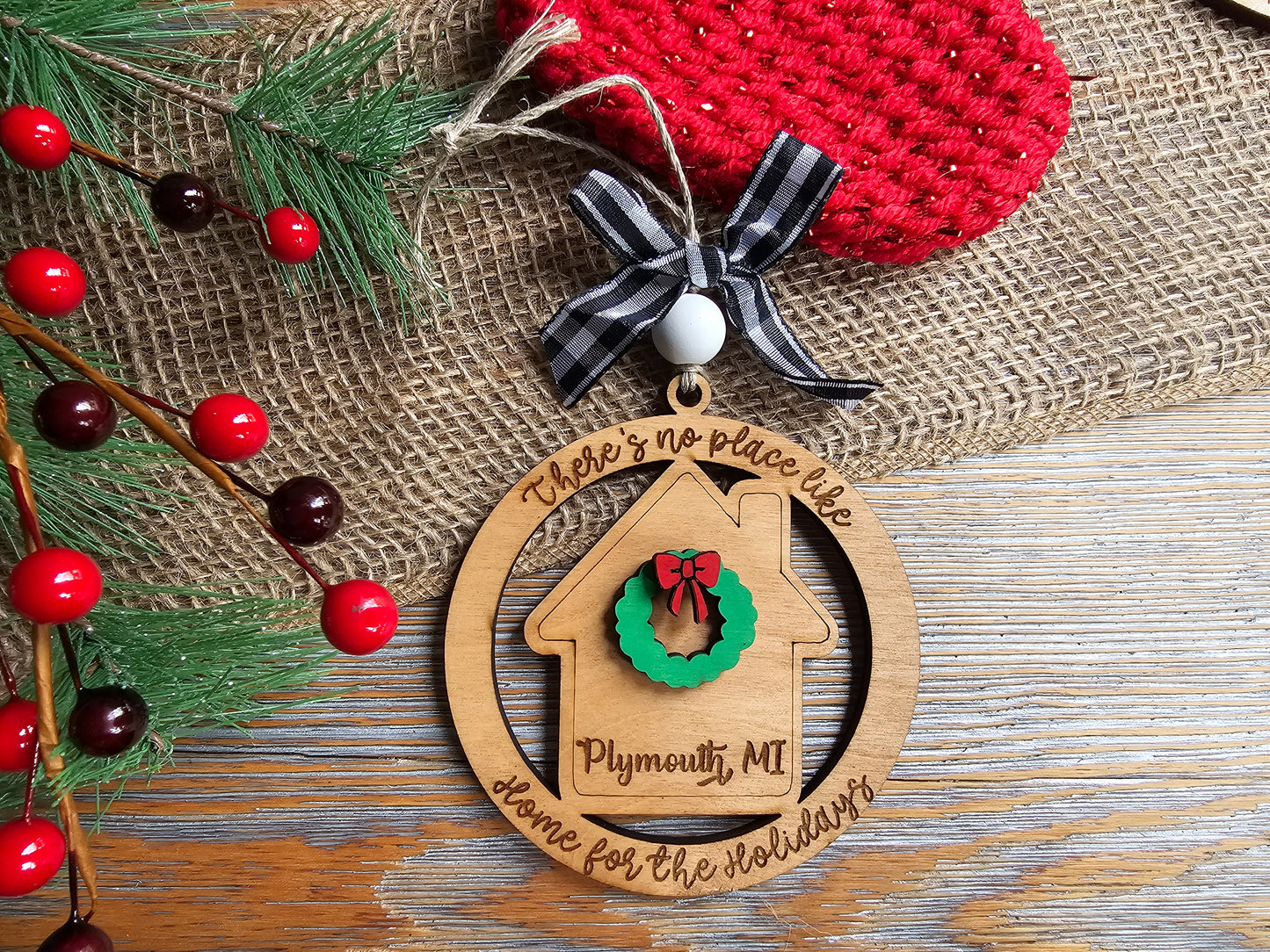 There's No Place Like Home for the Holidays Ornament - Plymouth WI