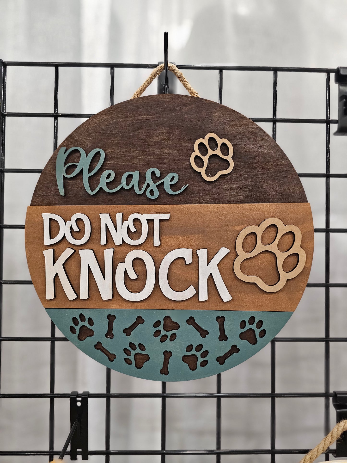 Please Do Not Knock Wooden Door Hanging Sign