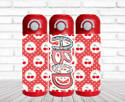 Cherries Flip Top Water Bottle - Personalized