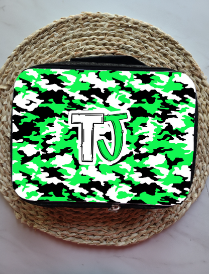 Green Camo Personalized Lunch Bag