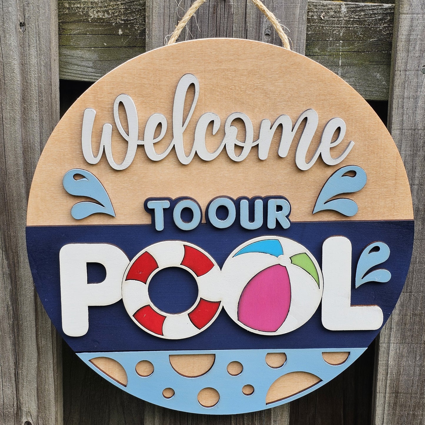 Welcome To Our Pool Wood Sign