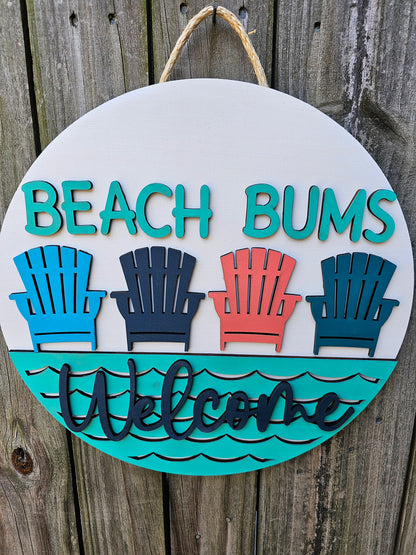 Beach Bums Welcome Door Sign