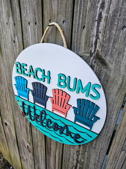 Beach Bums Welcome Door Sign