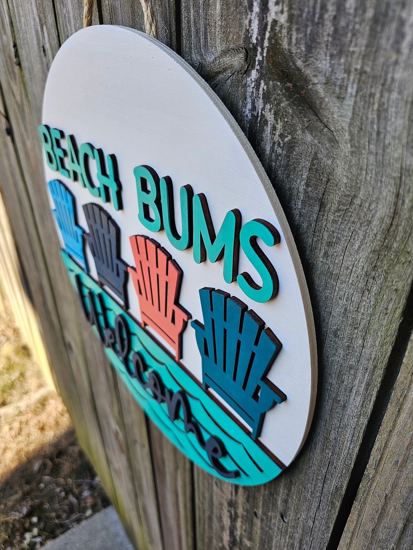 Beach Bums Welcome Door Sign