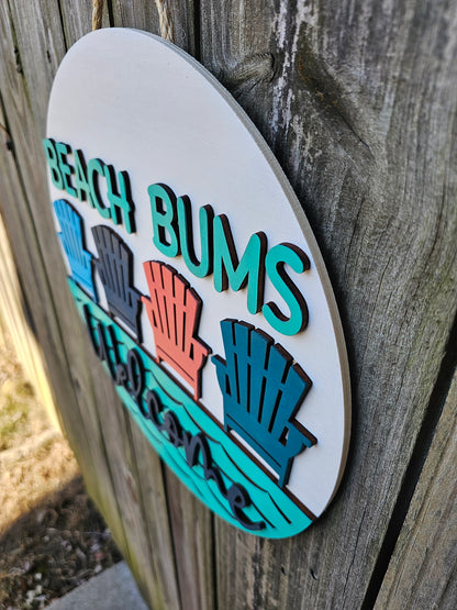 Beach Bums Welcome Door Sign