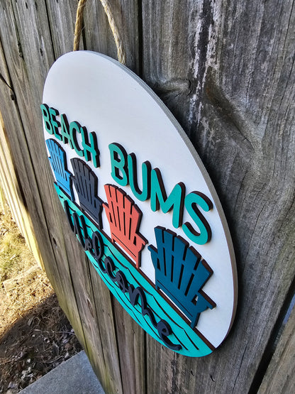 Beach Bums Welcome Door Sign