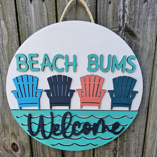 Beach Bums Welcome Door Sign