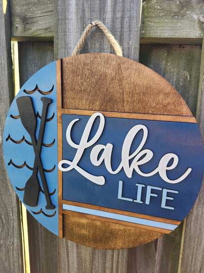 Lake Life Wood Door Sign