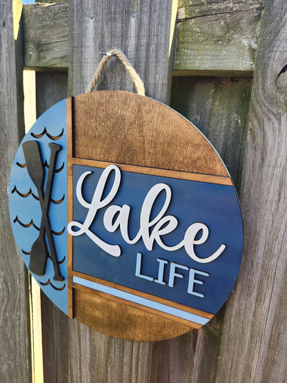 Lake Life Wood Door Sign