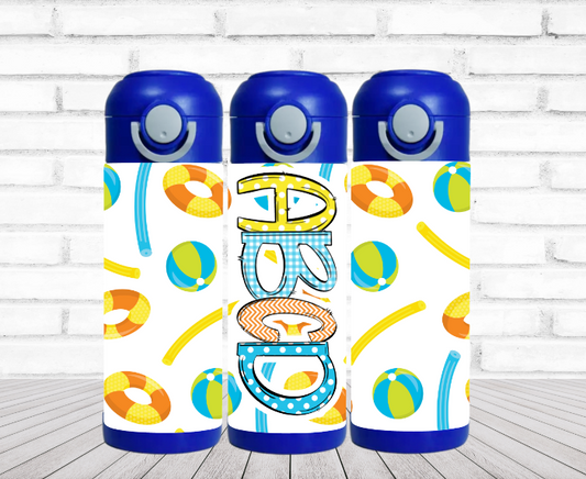Pool Gear Flip Top Water Bottle - Personalized
