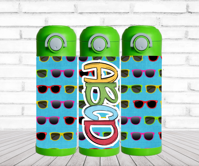 Colored Sunglasses Flip Top Water Bottle - Personalized