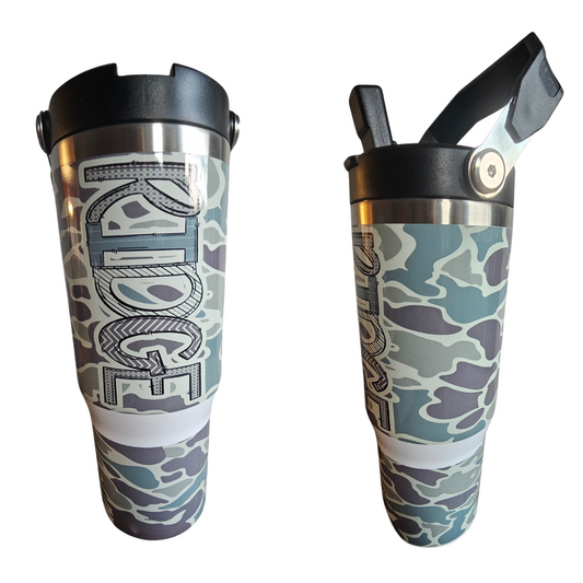 30 oz Retro Camo Water Bottle