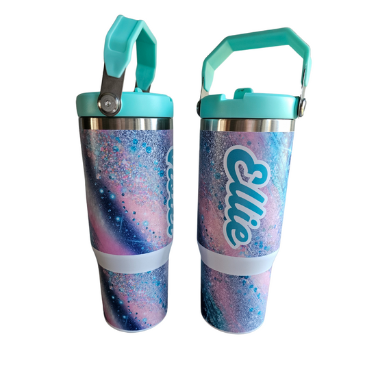 30 oz Teal Sparkle Water Bottle