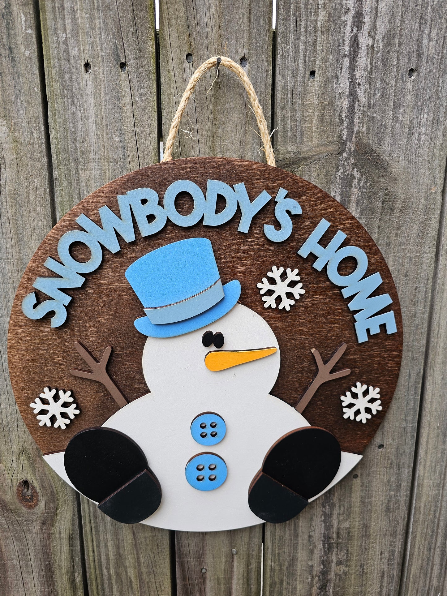 Snowbody's Home Snowman Wood Door Sign