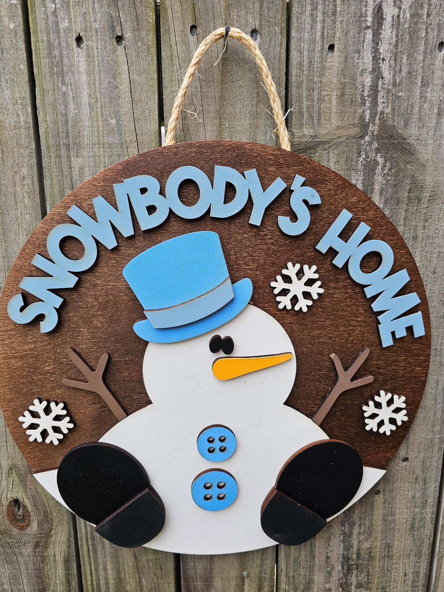 Snowbody's Home Snowman Wood Door Sign