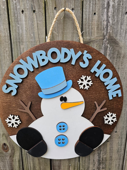 Snowbody's Home Snowman Wood Door Sign