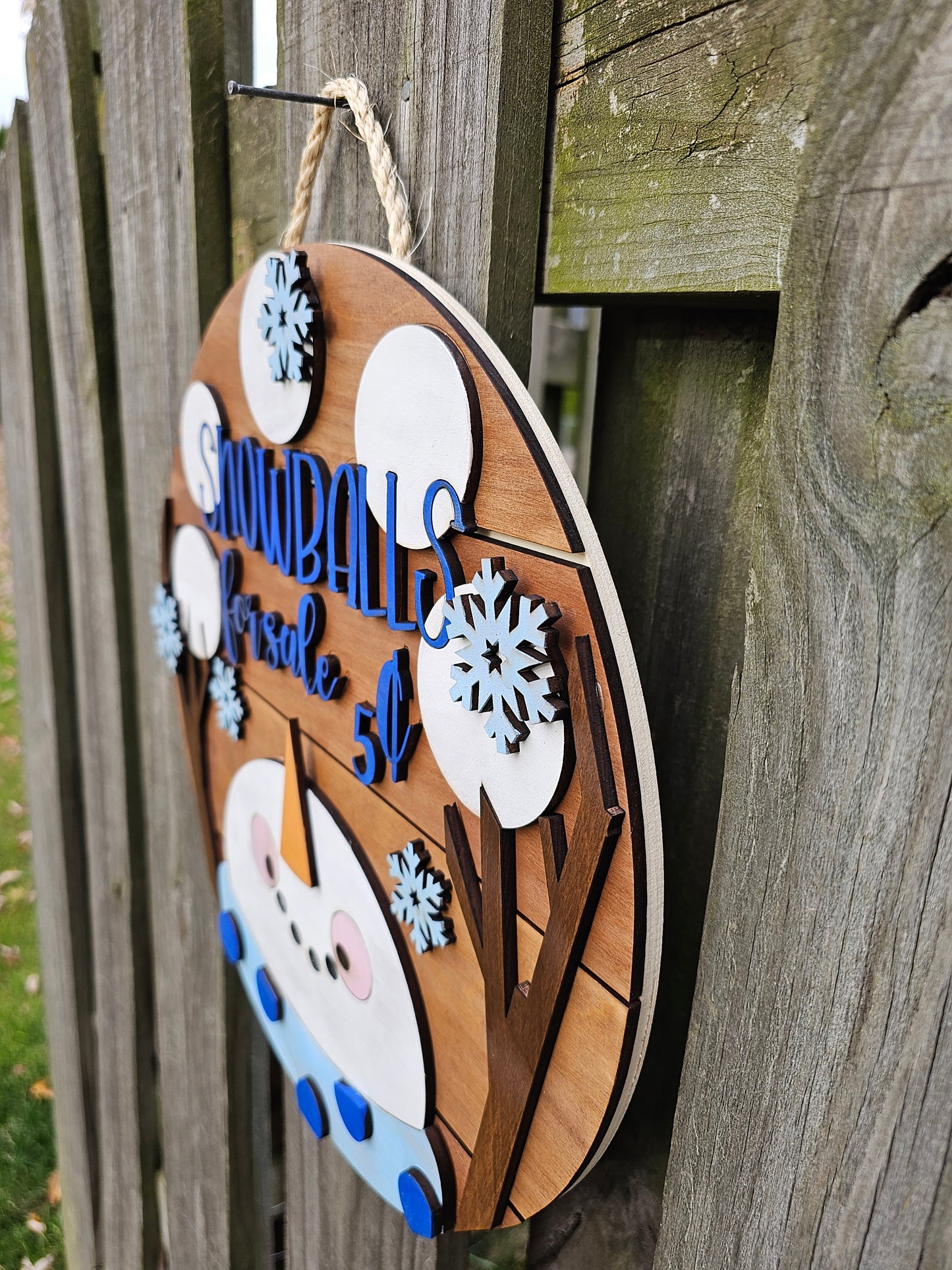 Snowballs for Sale Wooden Door Hanging Sign