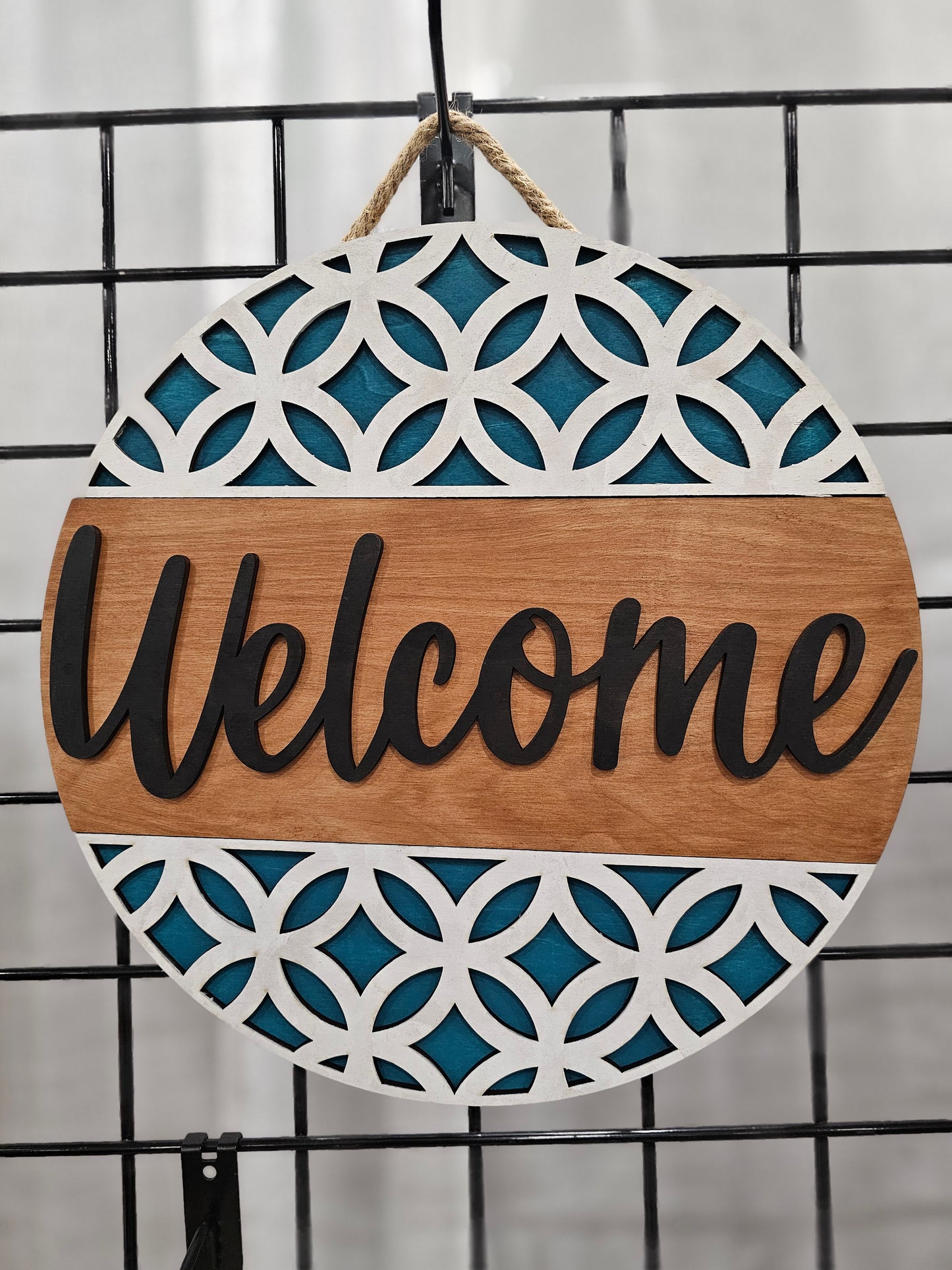 Welcome Wooden Door Hanging Sign