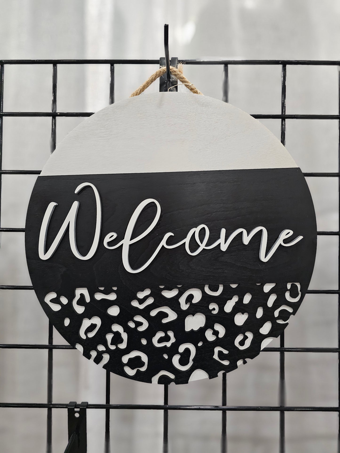 Welcome Wooden Door Hanging Sign