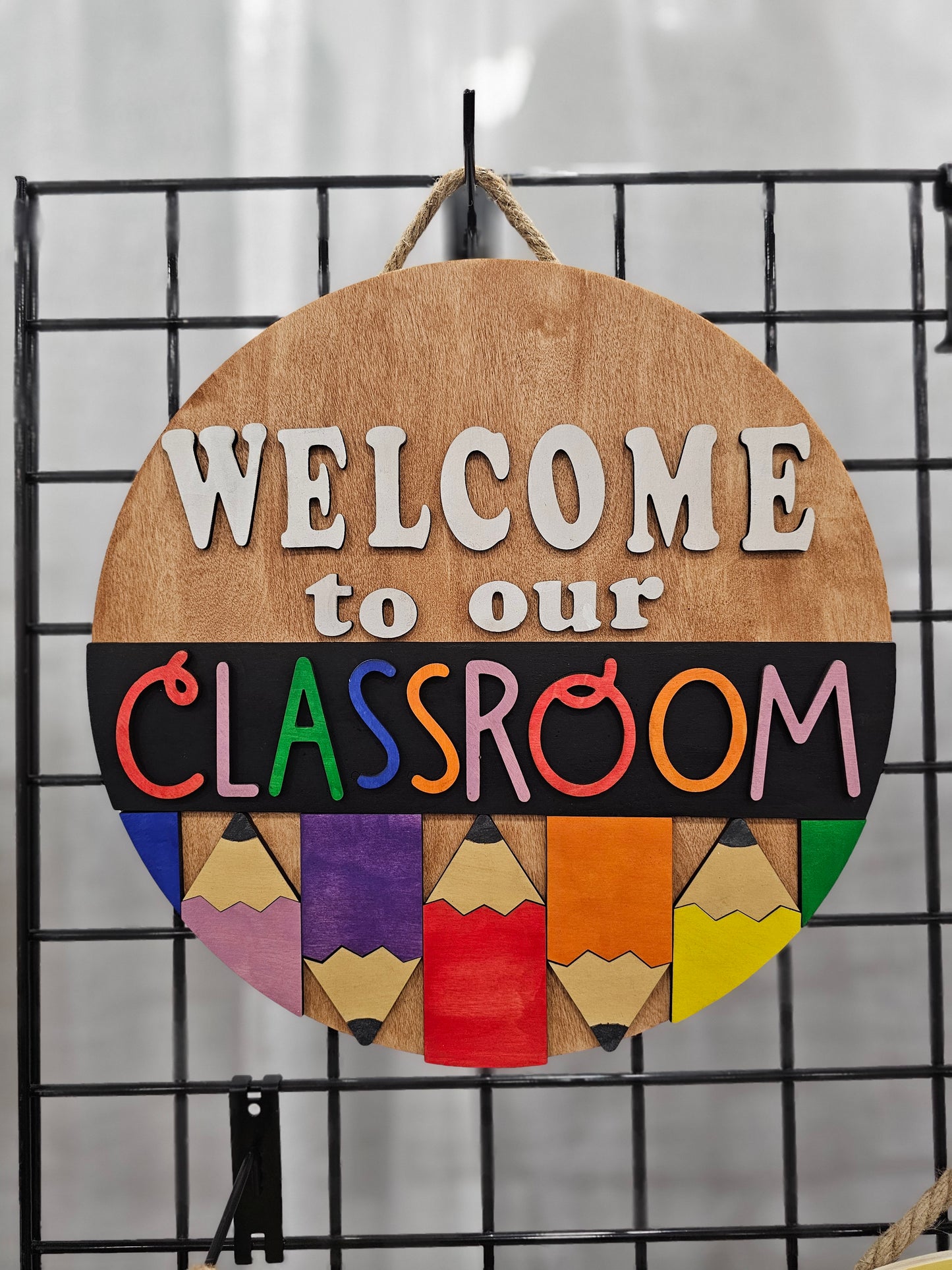 Welcome to Our Classroom Wooden Door Hanging Sign