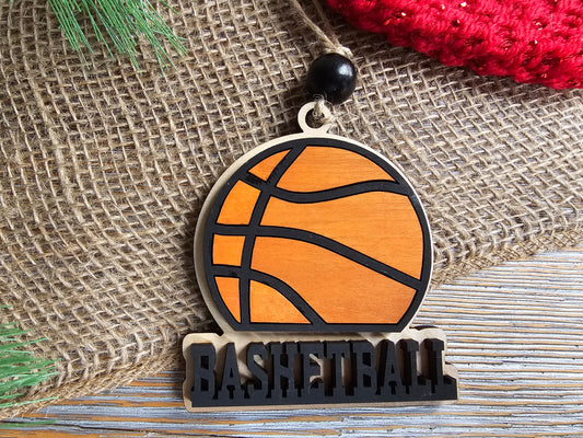Baseketball Cut Out Ornament