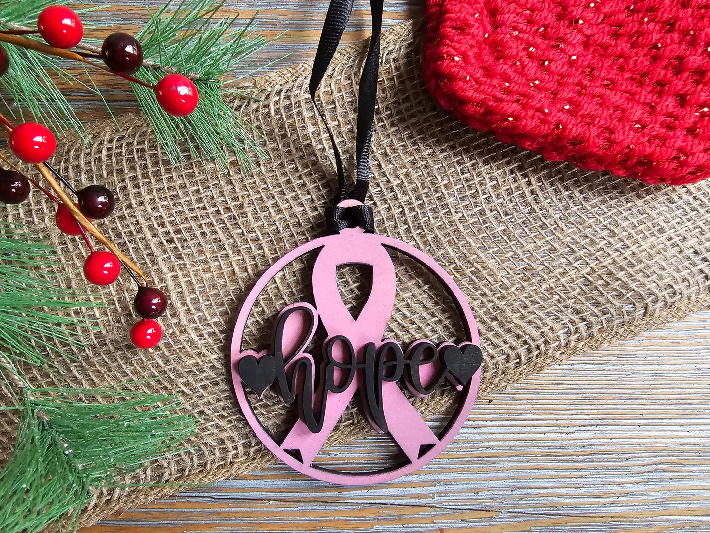 Personalized Hope Cancer Care Ribbon Ornament