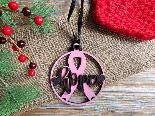 Personalized Hope Cancer Care Ribbon Ornament
