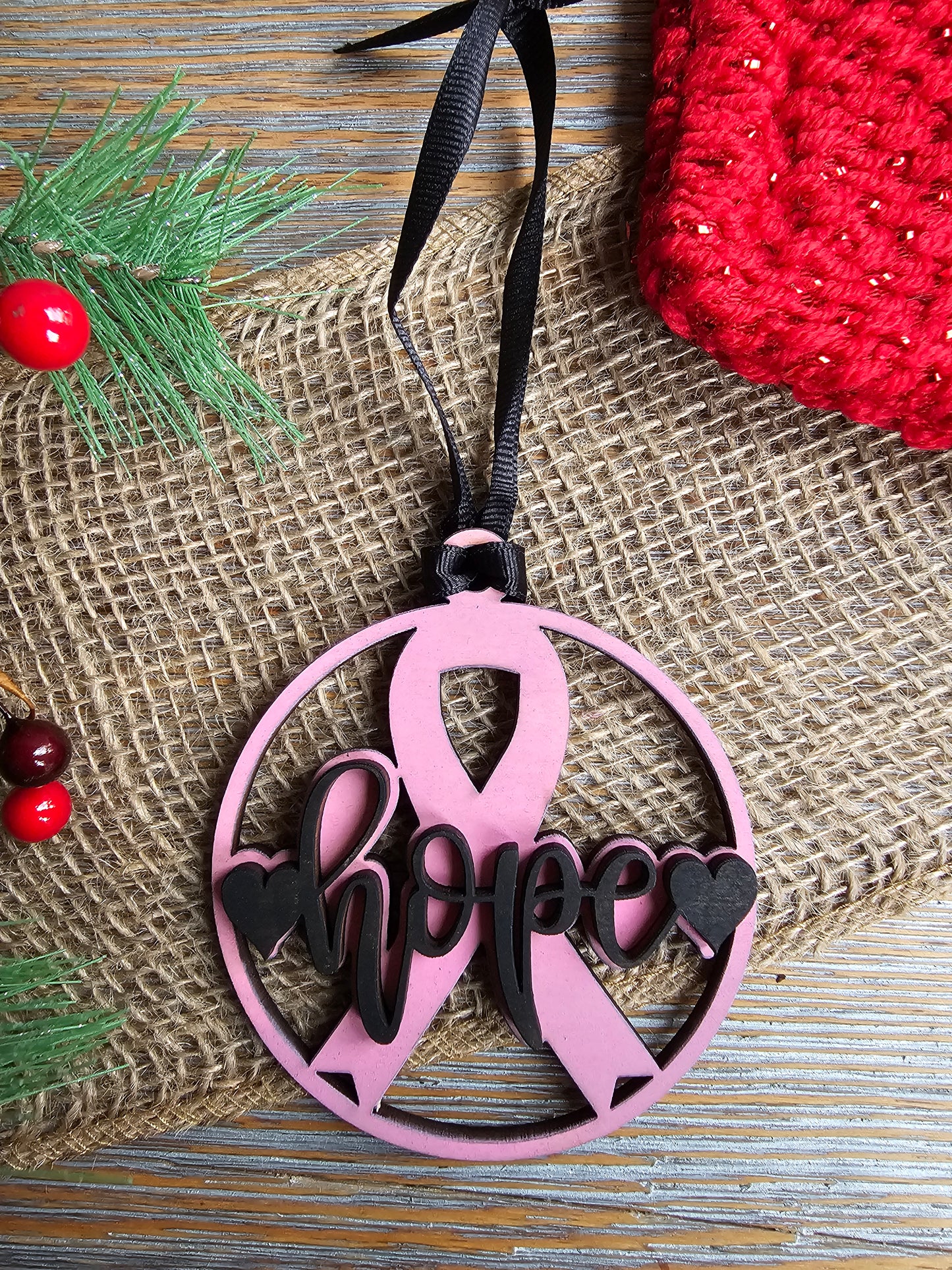 Personalized Hope Cancer Care Ribbon Ornament