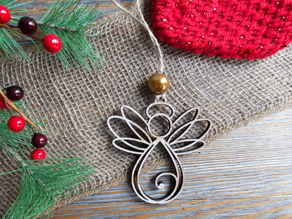 Laser Etched Angel Ornament