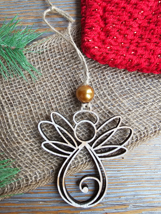 Laser Etched Angel Ornament