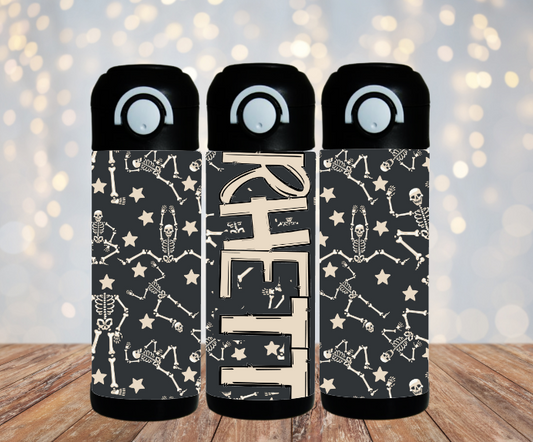 Dancing Bones Flip Top Water Bottle - Personalized