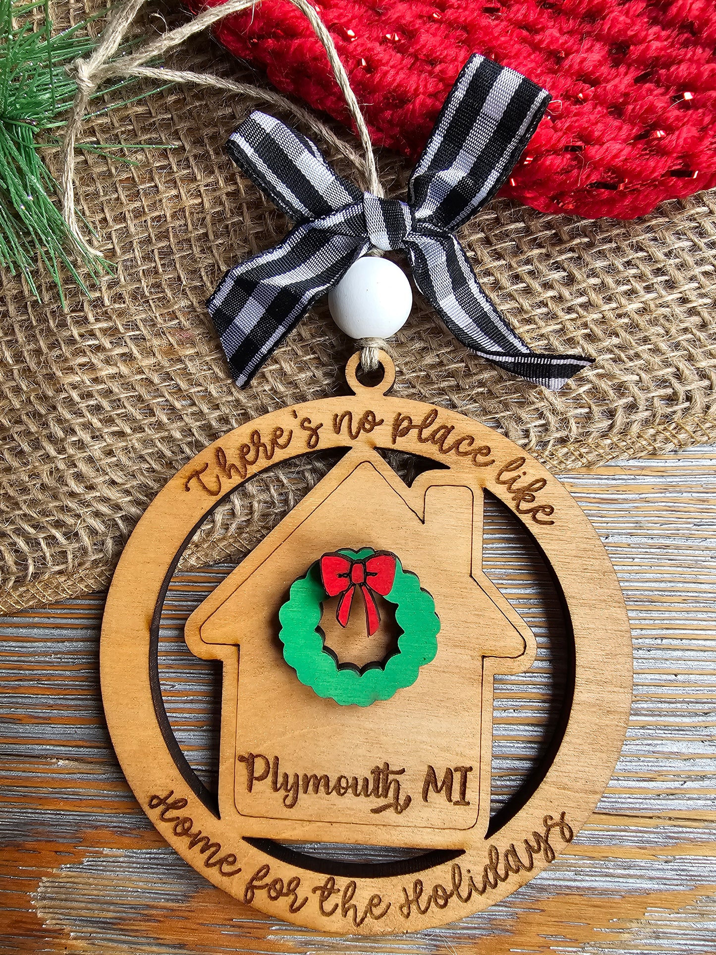 There's No Place Like Home for the Holidays Ornament - Plymouth WI