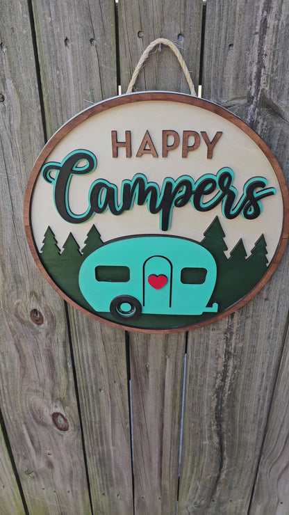 Happy Campers Door Sign