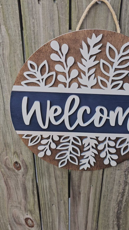 Botanical Welcome Door Sign