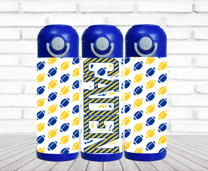 Choose Your Colors Football Personalized Water Bottle